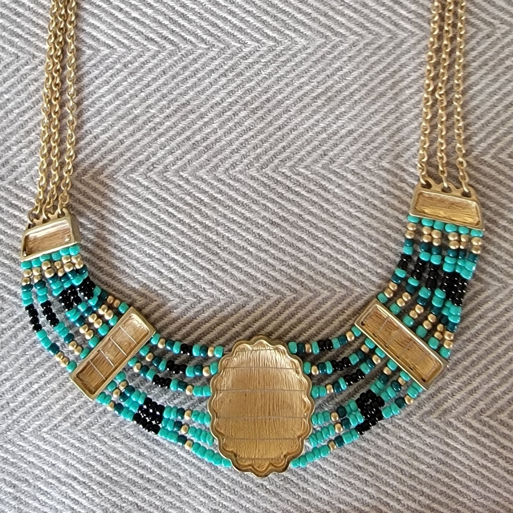 Tourqise and gold necklace - Picture 7 of 7